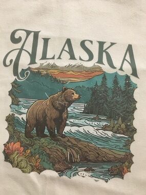 Alaska Canvas Tote Bag with Bear Graphic